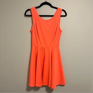 Guess Bright Coral Dress with Mesh Cutouts Size Small